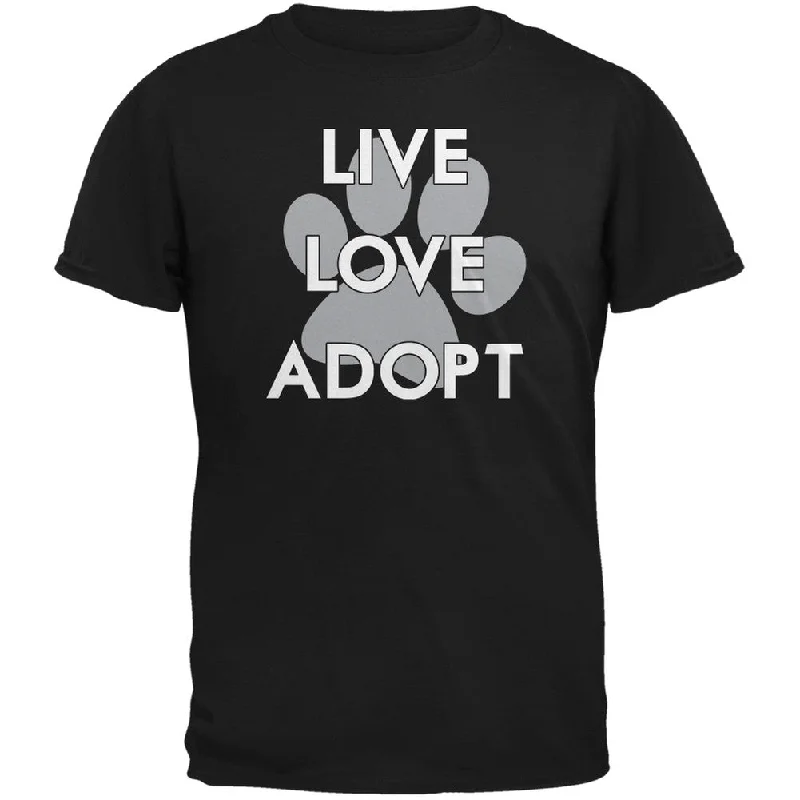 Punk T-ShirtsLive Love Adopt Black Adult T-Shirt