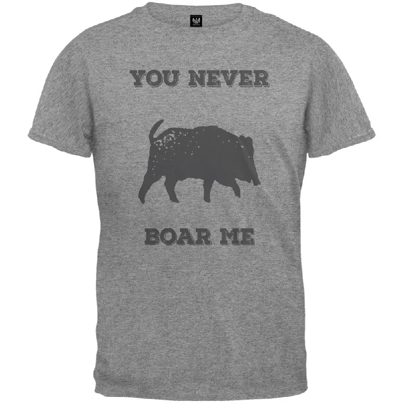 Luxury T-ShirtsPAWS - You never Boar Me Heather Adult T-Shirt