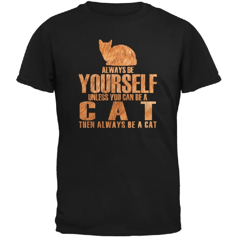 Mesh T-ShirtsAlways Be Yourself Cat Black Adult T-Shirt