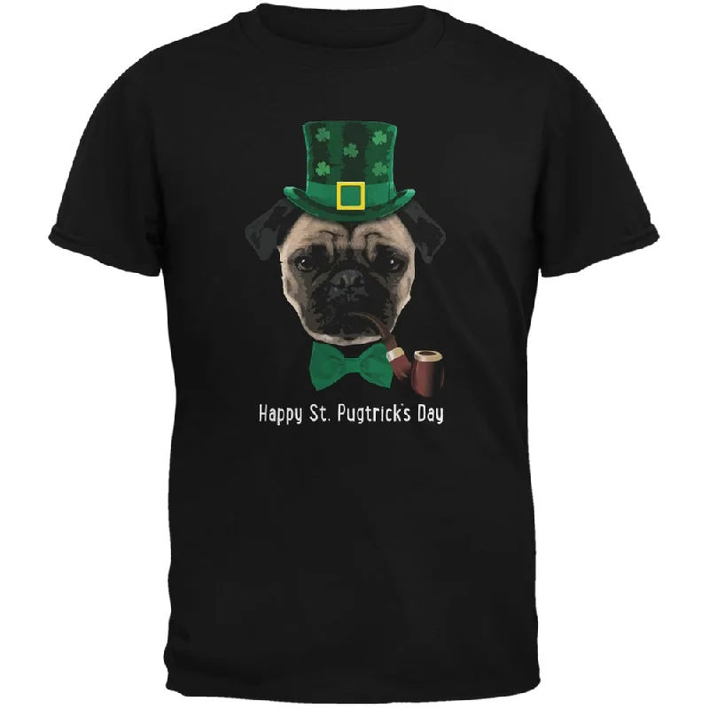 Zippered T-ShirtsSt. Patrick's -  Pugtrick's Day Funny Pug Black Adult T-Shirt