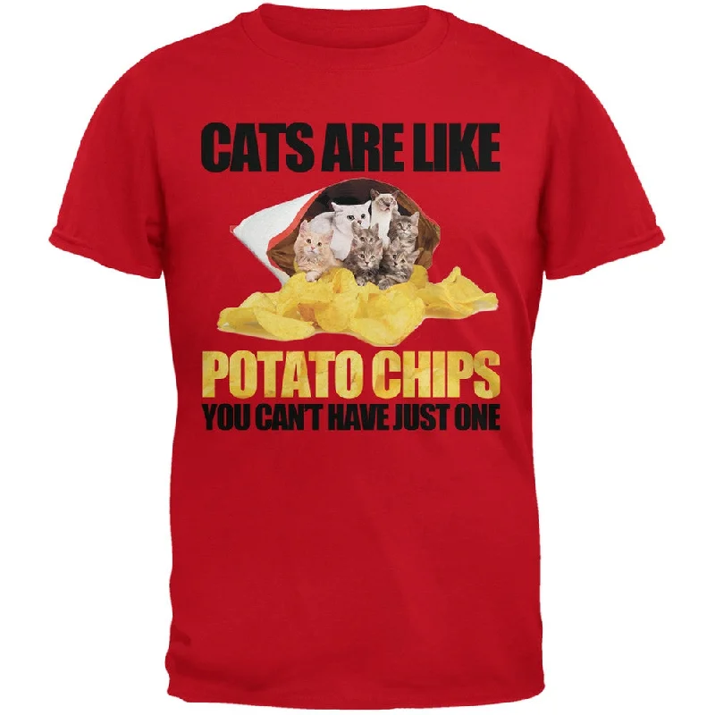 Work T-ShirtsCats Are Like Potato Chips Red T-Shirt