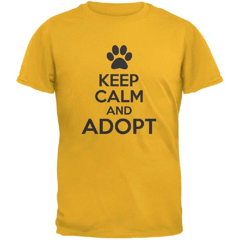 Retro T-ShirtsKeep Calm And Adopt Gold Adult T-Shirt