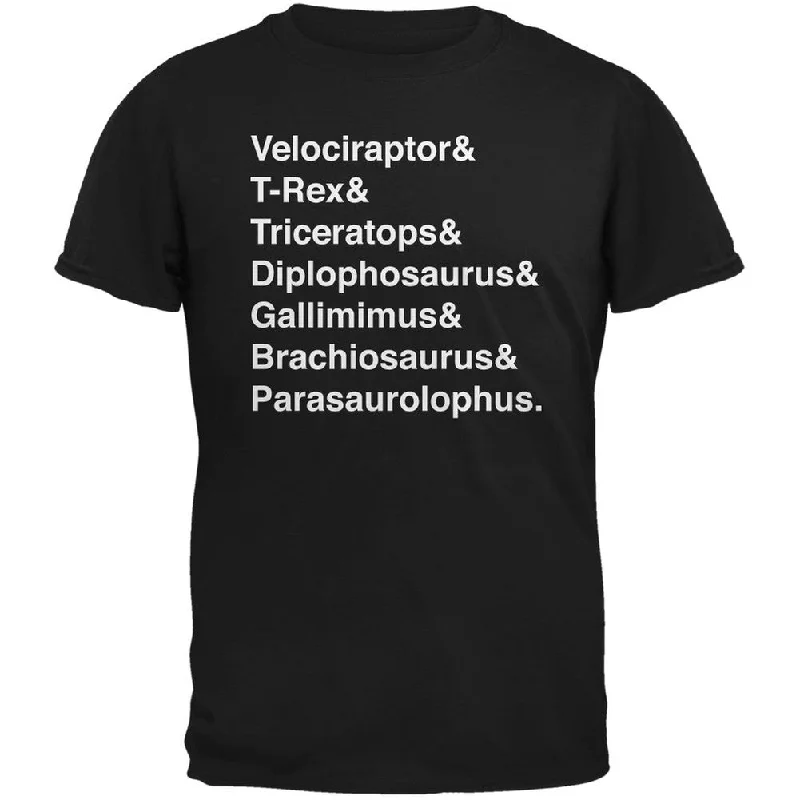 Pocket T-ShirtsJurassic Dino Varieties & Ampersand Black Adult T-Shirt