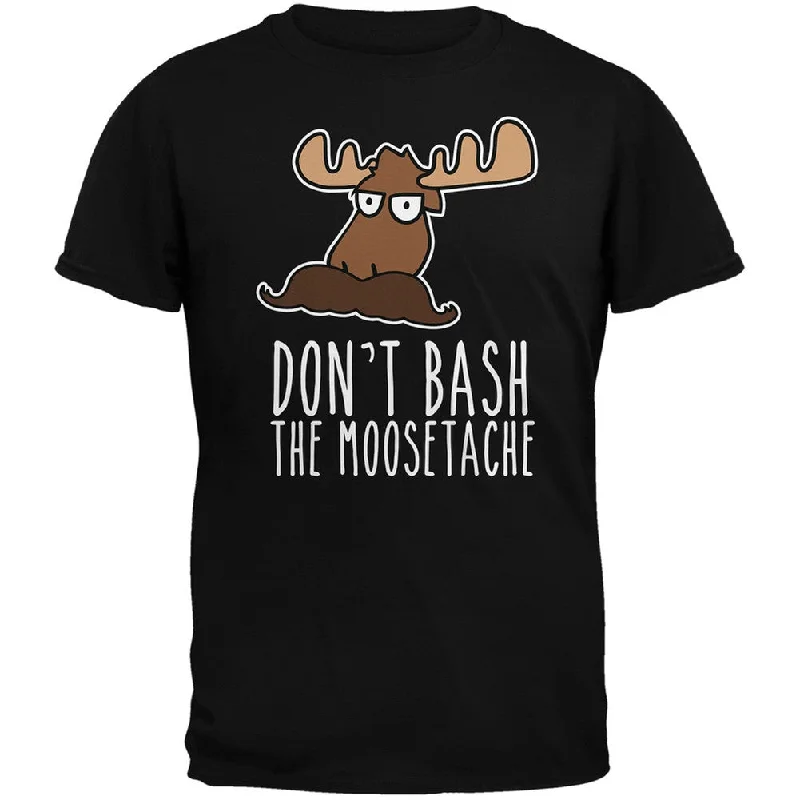 Minimalist T-ShirtsDon't Bash the Moostache Black Adult T-Shirt