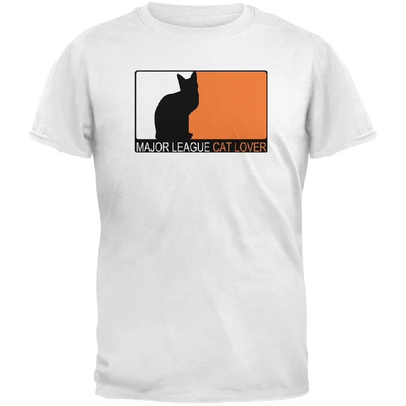 High-Fashion T-ShirtsMajor League Cat Lover White Adult T-Shirt