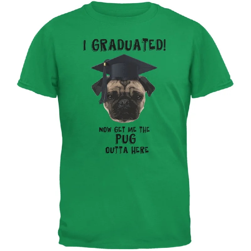 Blended Fabric T-ShirtsGraduation - Get The Pug Out Grad Irish Green Adult T-Shirt