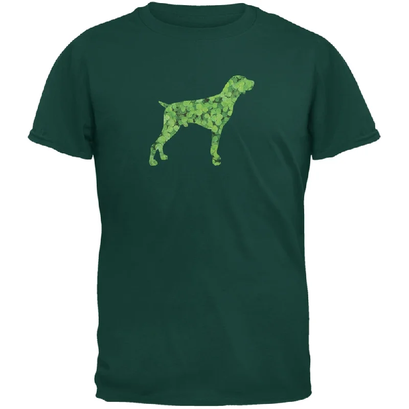 Artist T-ShirtsSt. Patricks Day - German Shorthaired Shamrock Forest Green Adult T-Shirt