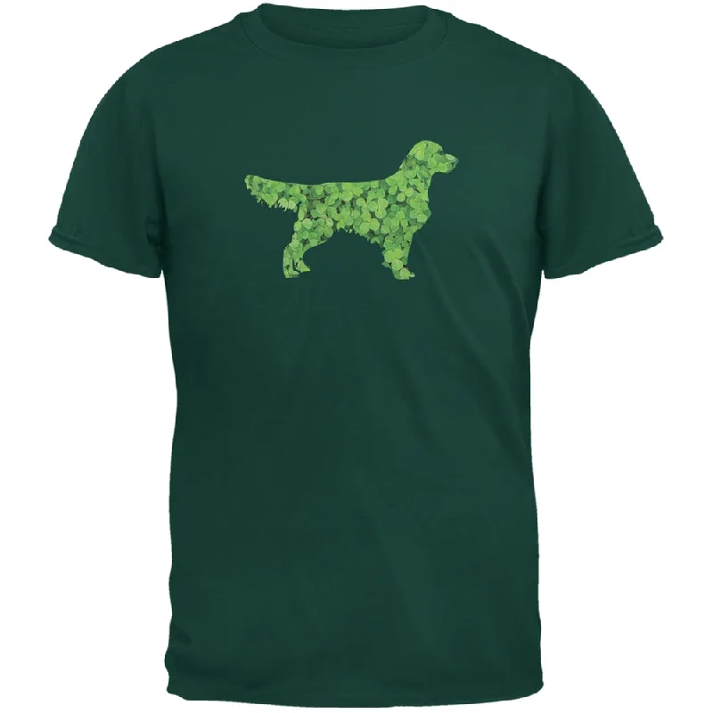 Formal T-ShirtsSt. Patricks Day - Golden Retrievers Shamrock Forest Adult T-Shirt