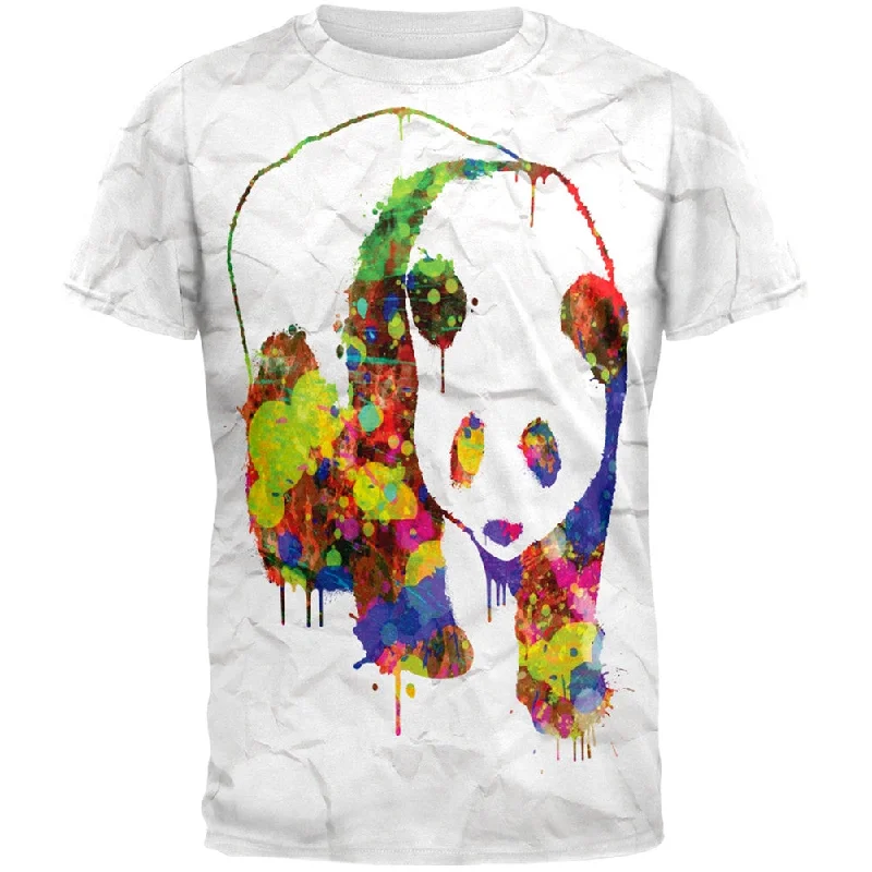 Glitter T-ShirtsSplatter Panda All Over Adult T-Shirt