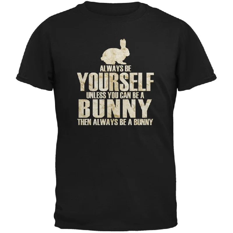 Oversized T-ShirtsAlways Be Yourself Bunny Black Adult T-Shirt