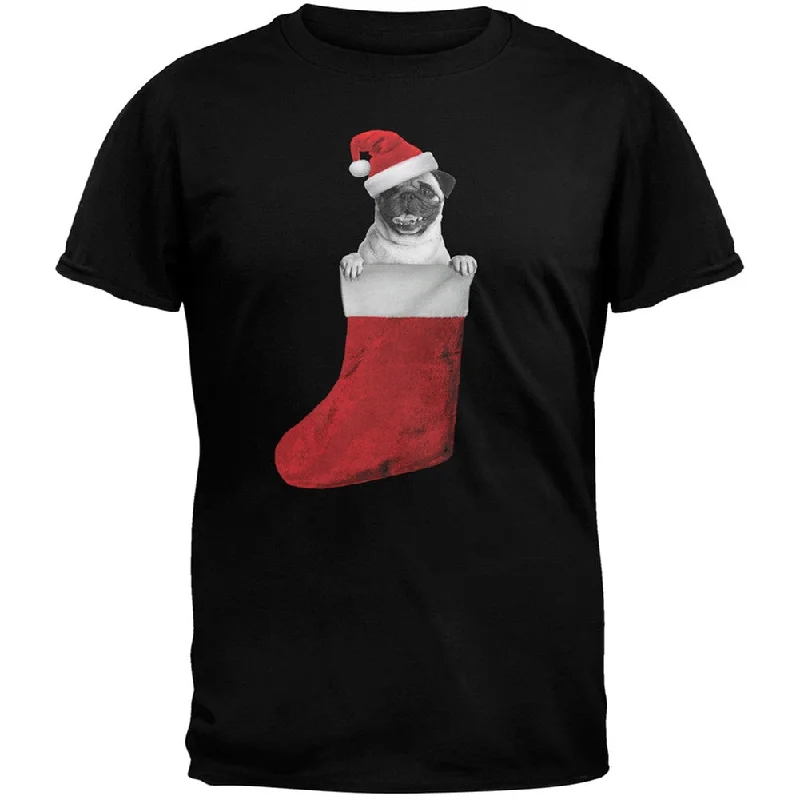 Reflective T-ShirtsChristmas Stocking Pug White T-Shirt