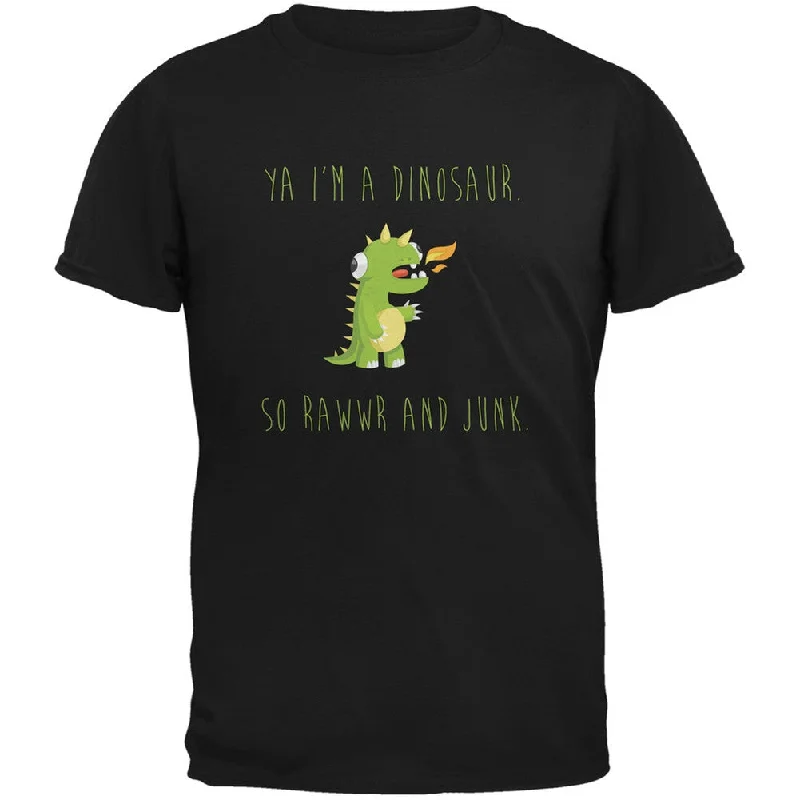 Artist T-ShirtsYa I'm a Dinosaur - Goofy Black Adult T-Shirt