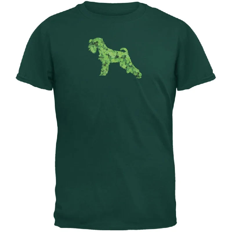 Limited Edition T-ShirtsSt. Patricks Day - Miniature Schnauzer Shamrock Forest Green Adult T-Shirt