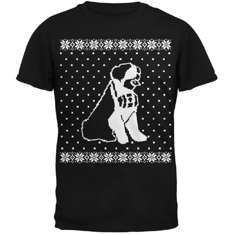 Fishing T-ShirtsBig Saint Bernard Ugly Christmas Sweater Black Adult T-Shirt