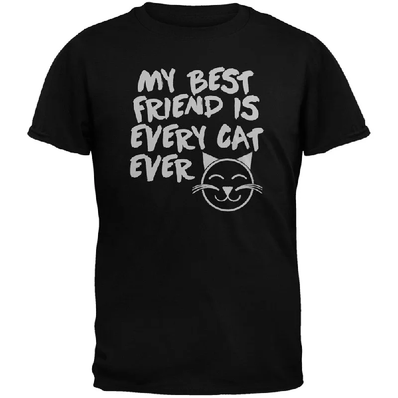 Hiking T-ShirtsMy Best Friend Is Every Cat Ever Black Adult T-Shirt