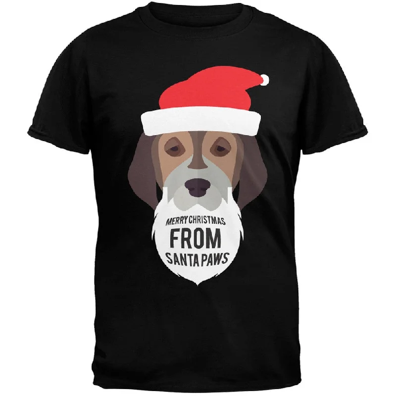 Blended Fabric T-ShirtsDroopy Dog Santa Ugly Christmas Sweater Black T-Shirt