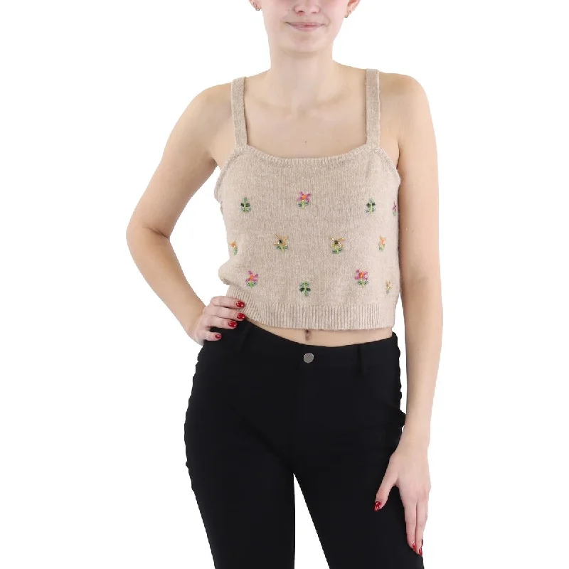 Womens Square Neck Short Crop SweaterCroptopcollector