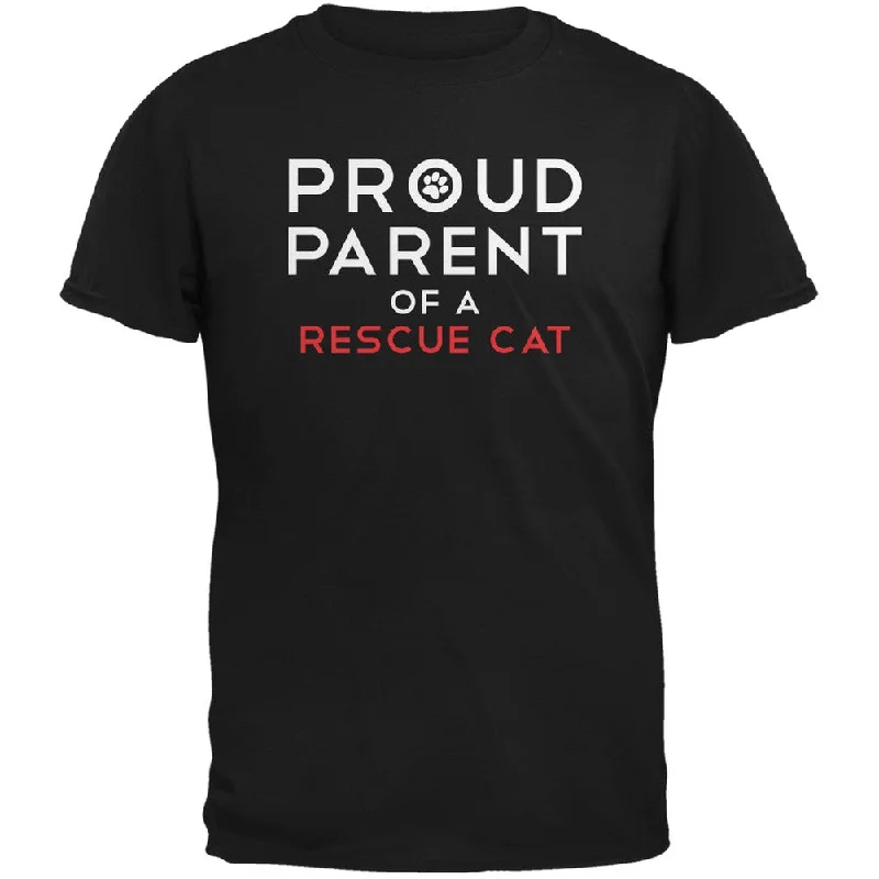 Skateboard T-ShirtsProud Parent Of A Rescue Cat Black Adult T-Shirt