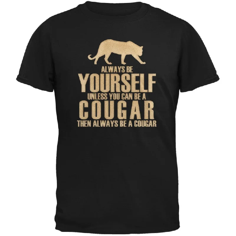 Boat Neck T-ShirtsAlways Be Yourself Cougar Black Adult T-Shirt