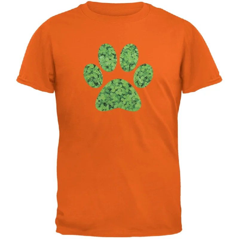 Lounge T-ShirtsSt. Patricks Day - Dog Paw Orange Adult T-Shirt