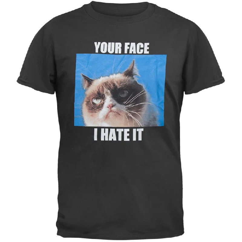 V-Neck T-ShirtsGrumpy Cat - Your Face I Hate It T-Shirt