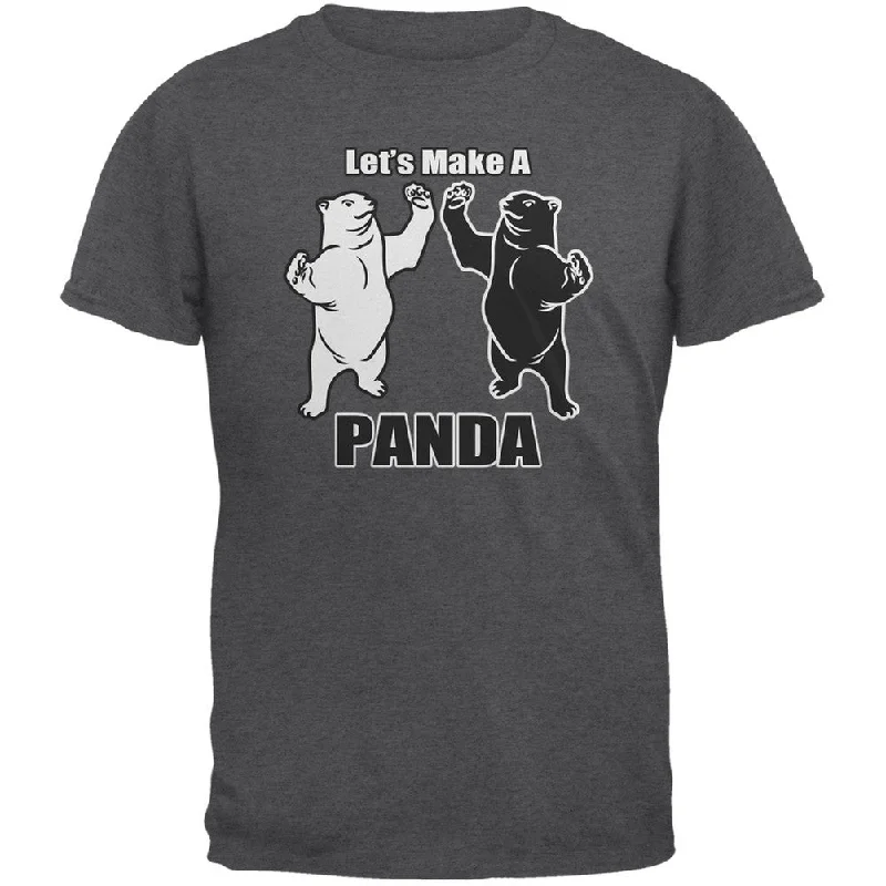 Colorblock T-ShirtsLet's Make A Panda Funny Dark Heather Adult T-Shirt