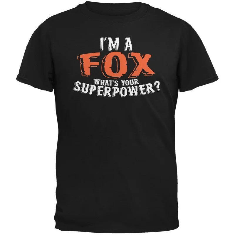 Distressed T-ShirtsI'm A Fox What's Your Superpower Black Adult T-Shirt