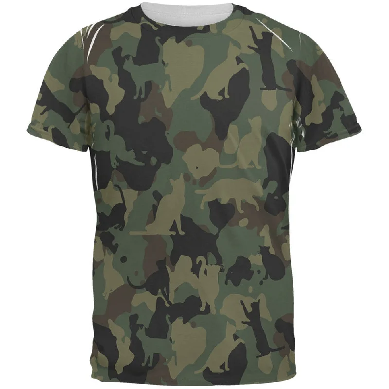 Recycled Fabric T-ShirtsCat Camo Catmouflage All Over Adult T-Shirt