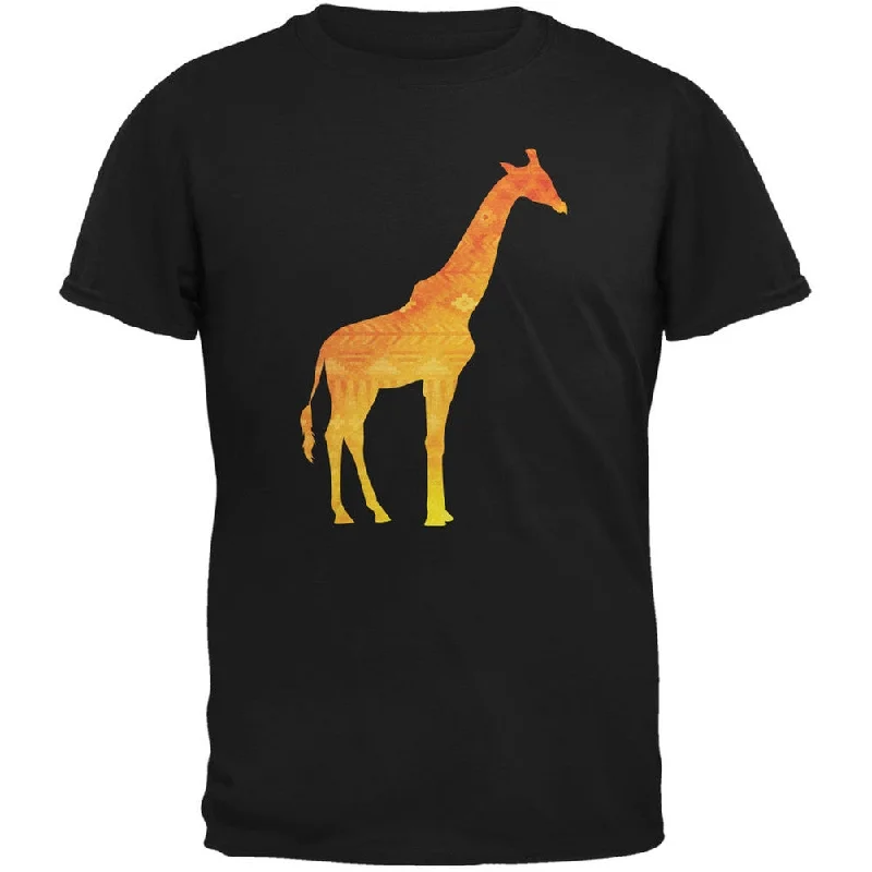 Branded T-ShirtsAfrican Spirit Animal Giraffe Black Adult T-Shirt