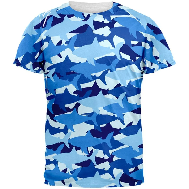 Yoga T-ShirtsShark Camo All Over Adult T-Shirt