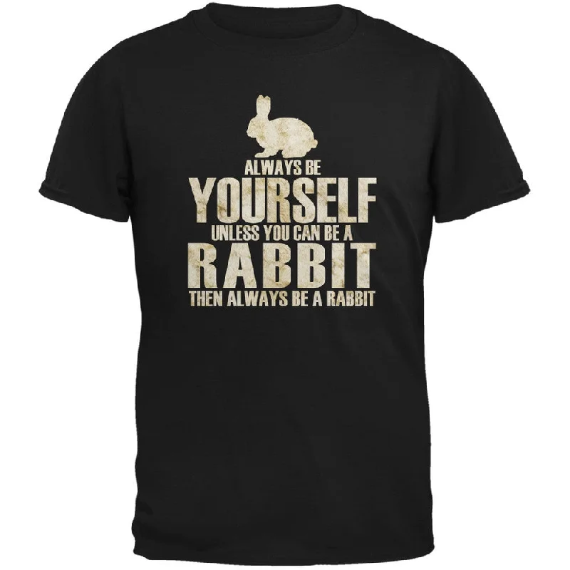 Off-Shoulder T-ShirtsAlways Be Yourself Rabbit Black Adult T-Shirt