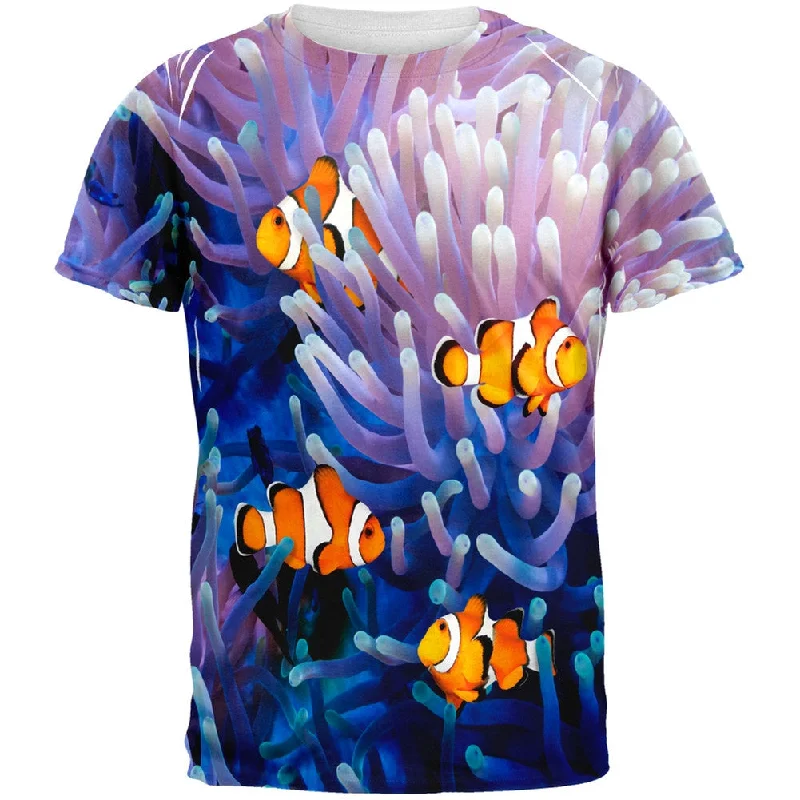 Gym T-ShirtsClownfish Sea Anemone Adult Black Back T-Shirt