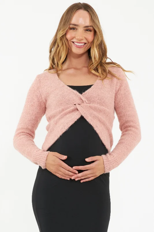 Nala Knot Front  Maternity Crop SweaterCroptopicon