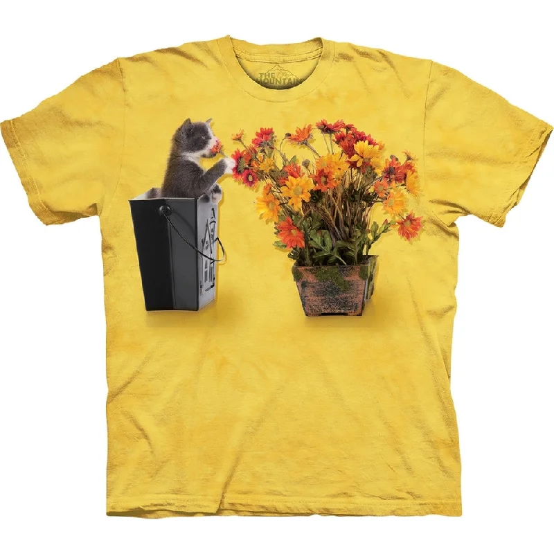 Cultural T-ShirtsKitten Playing With Flowers T-Shirt