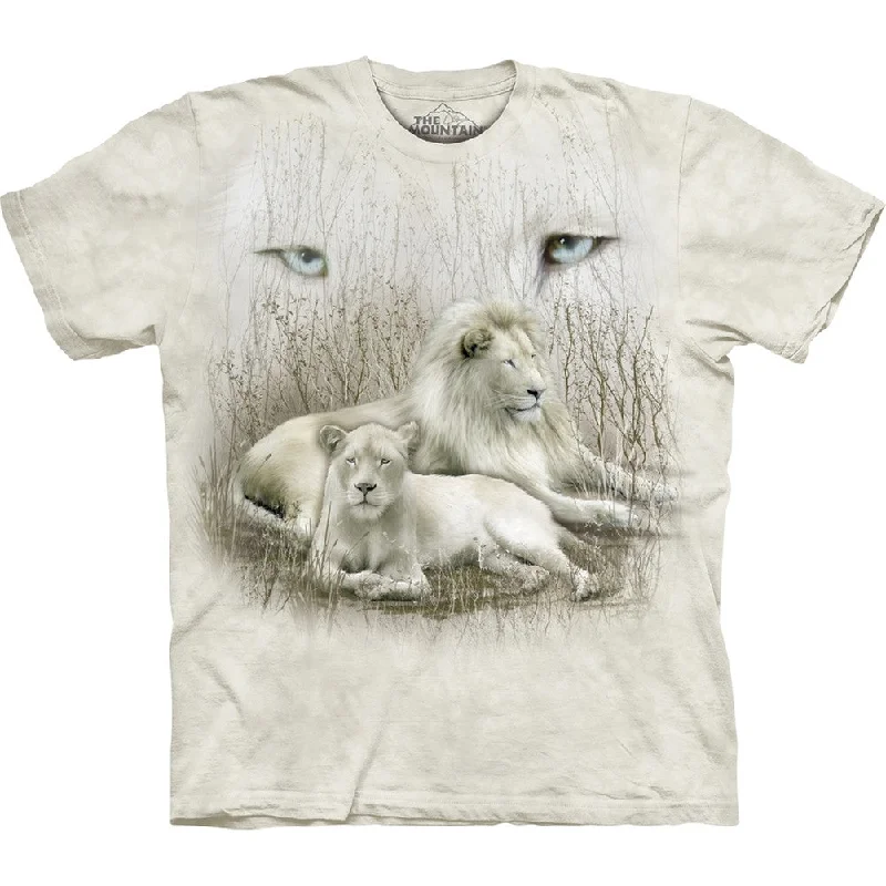 Painted T-ShirtsWhite Lions Sitting in Brush T-Shirt