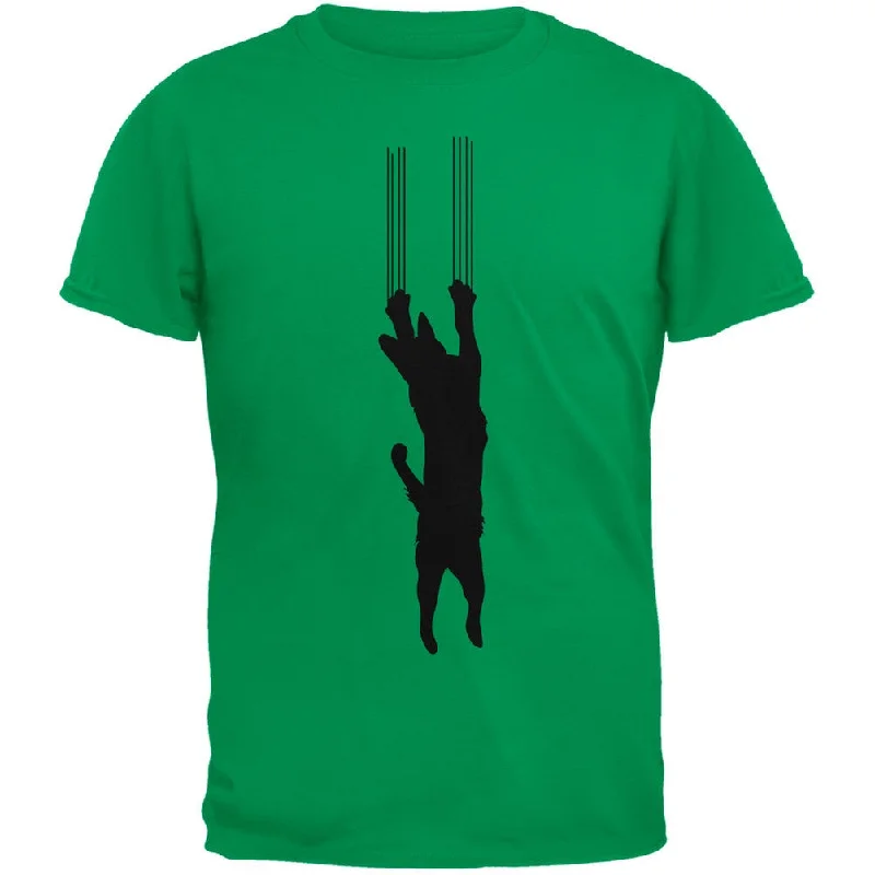 Compression T-ShirtsCat Scratching Green Adult  T-Shirt