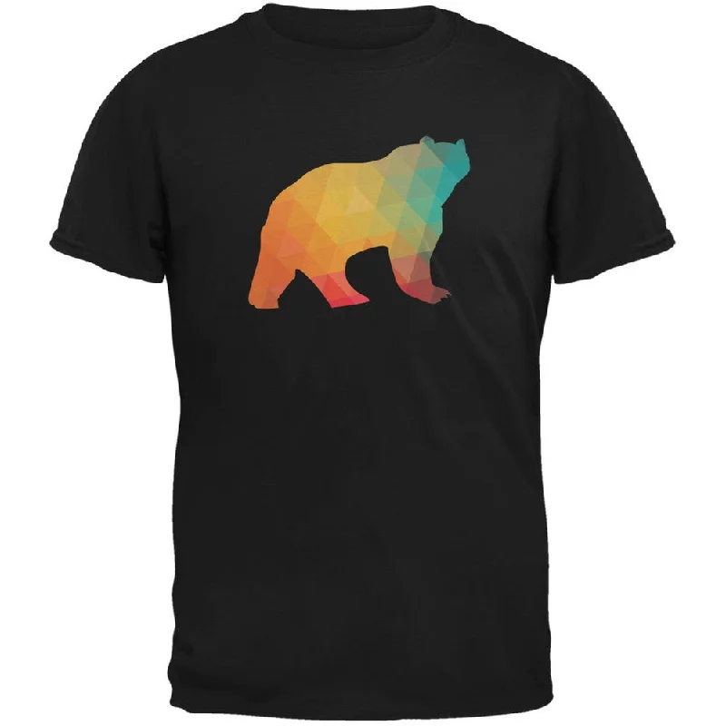 Painted T-ShirtsBear Geometric Black Adult T-Shirt