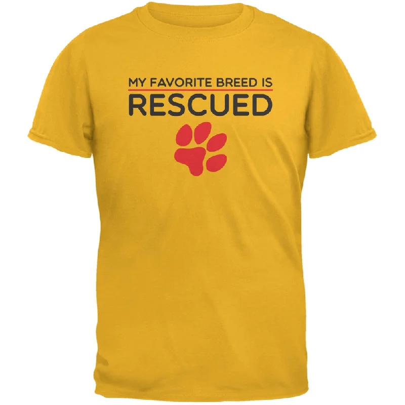 Hip-Hop T-ShirtsMy Favorite Breed Is Rescued Gold Adult T-Shirt