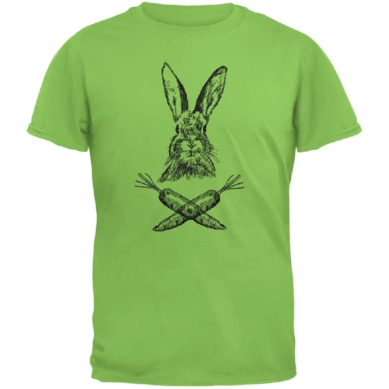 Leather-Paneled T-ShirtsEaster - Jolly Rogers Rabbit Lime Green Adult T-Shirt