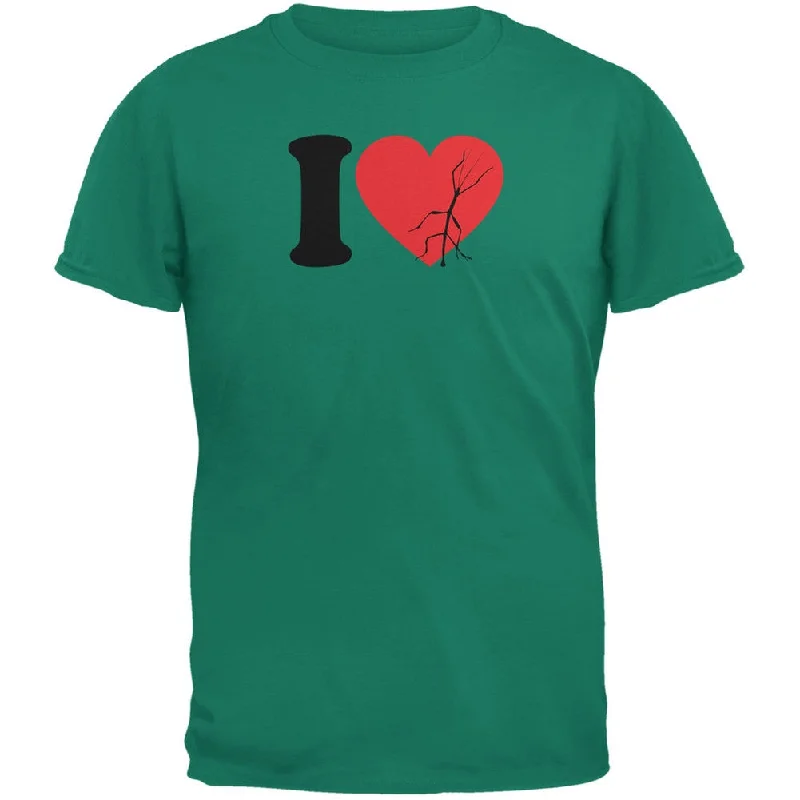 Lace-Up T-ShirtsI Heart Love Stick Bugs Jade Green Adult T-Shirt