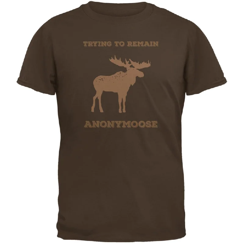 Hiking T-ShirtsPAWS - Moose Trying to Remain Anonymoose Brown Adult T-Shirt