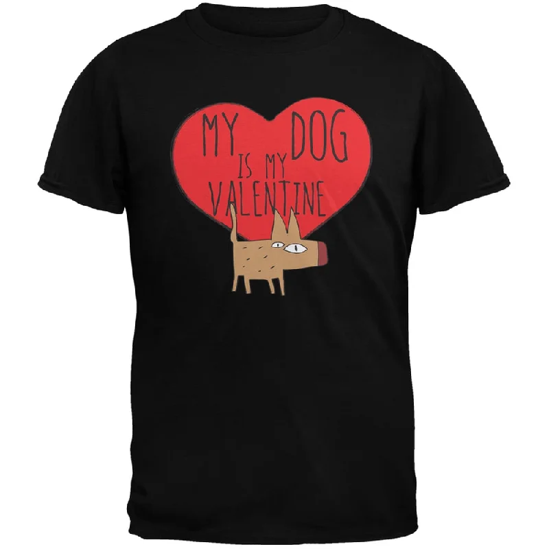 Skateboard T-ShirtsValentine's Day - My Dog Is My Valentine Black Adult T-Shirt