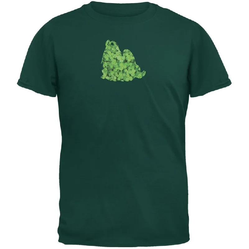 Logo T-ShirtsSt. Patricks Day - Shih Tzu Shamrock Forest Green Adult T-Shirt