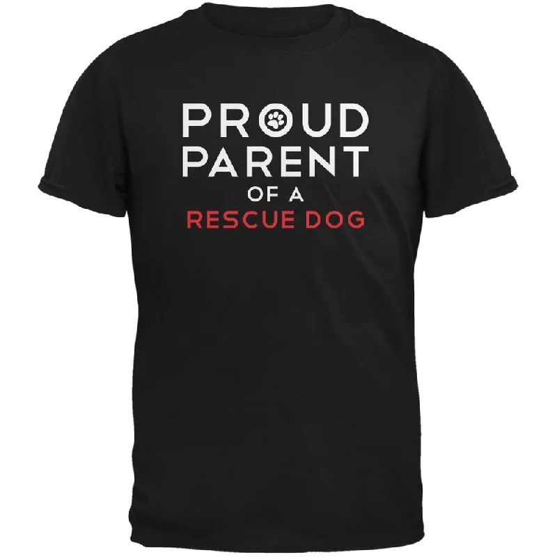 Urban T-ShirtsProud Parent Of A Rescue Dog Black Adult T-Shirt