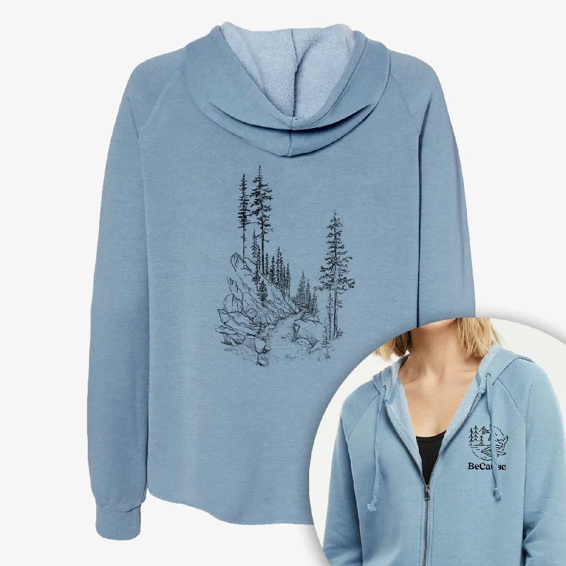 Hip-Hop HoodiesInto the Woods - Hiking - Women's Cali Wave Zip-Up Sweatshirt