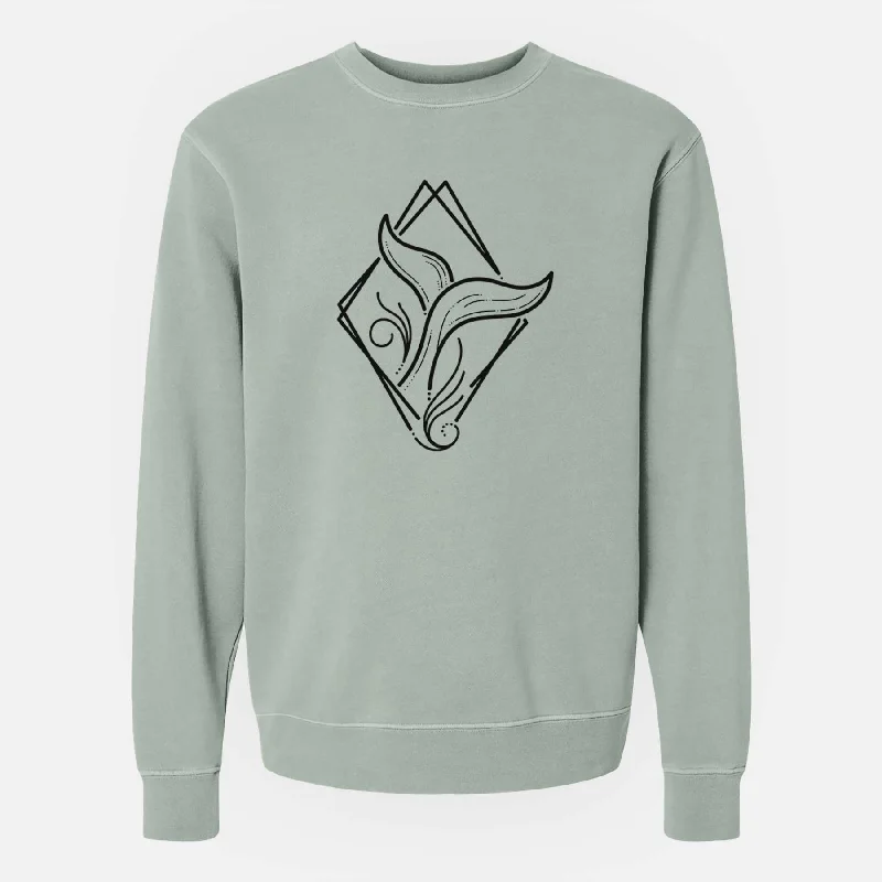 French Terry HoodiesWhale Diamond - Unisex Pigment Dyed Crew Sweatshirt