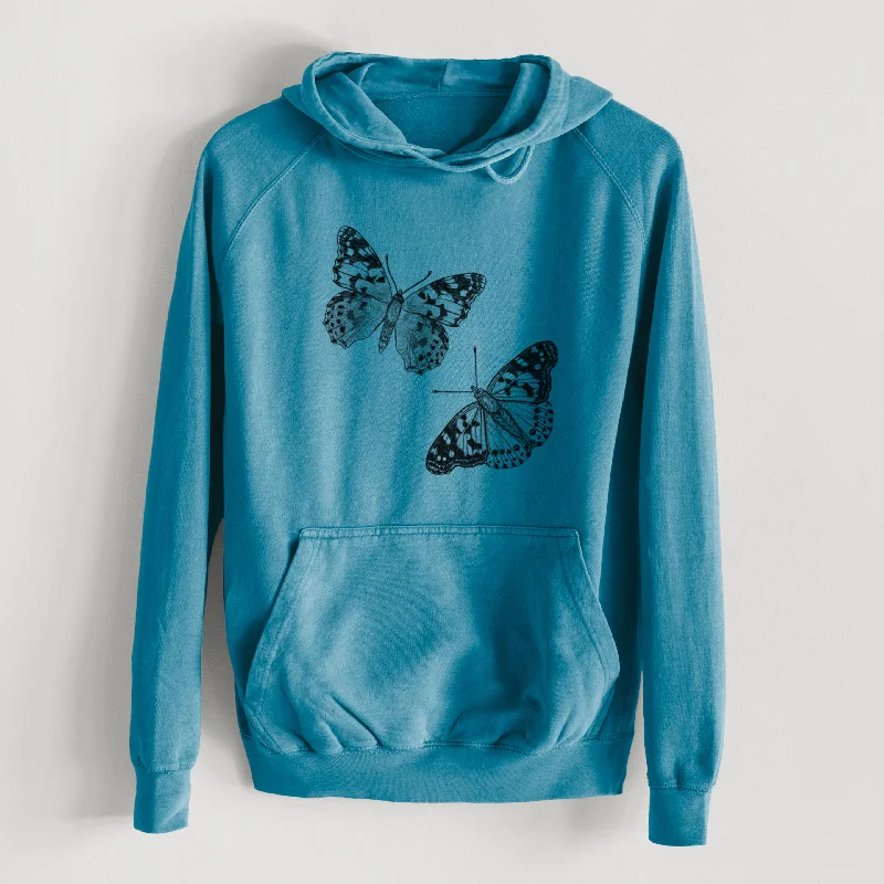 Cropped HoodiesPainted Lady Butterflies  - Mid-Weight Unisex Vintage 100% Cotton Hoodie