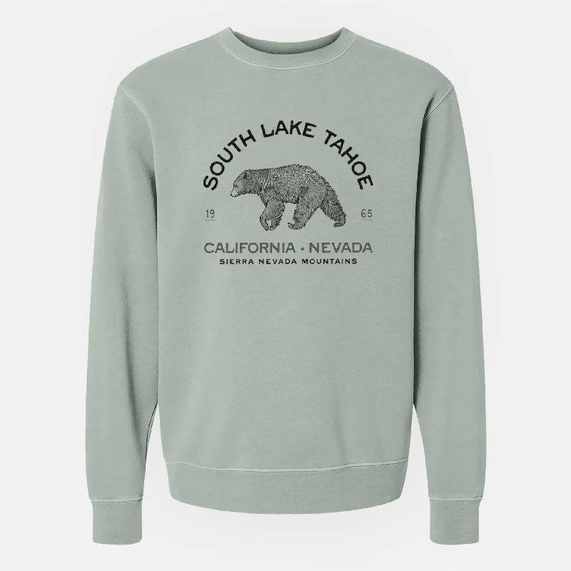 Designer SweatshirtsSouth Lake Tahoe Black Bear - Unisex Pigment Dyed Crew Sweatshirt