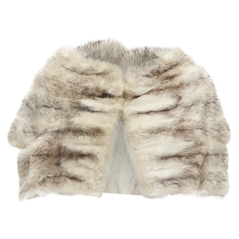 Marni Genuine Fur Striped Coloring Shawl Bolero Crop JacketCroptopfashion