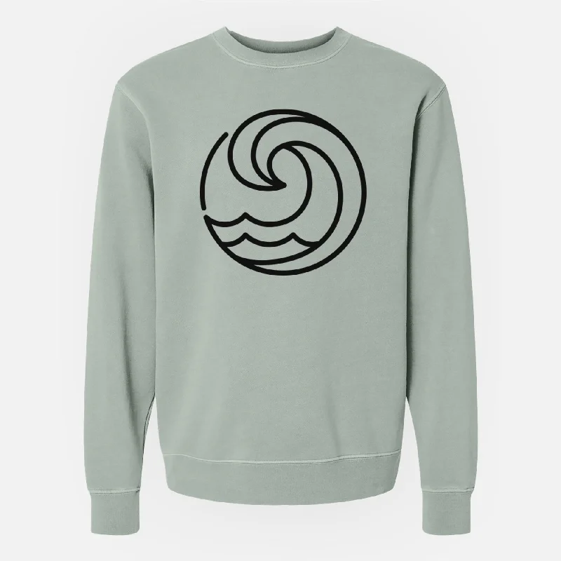 Beaded SweatshirtsTidal Wave Circle - Unisex Pigment Dyed Crew Sweatshirt